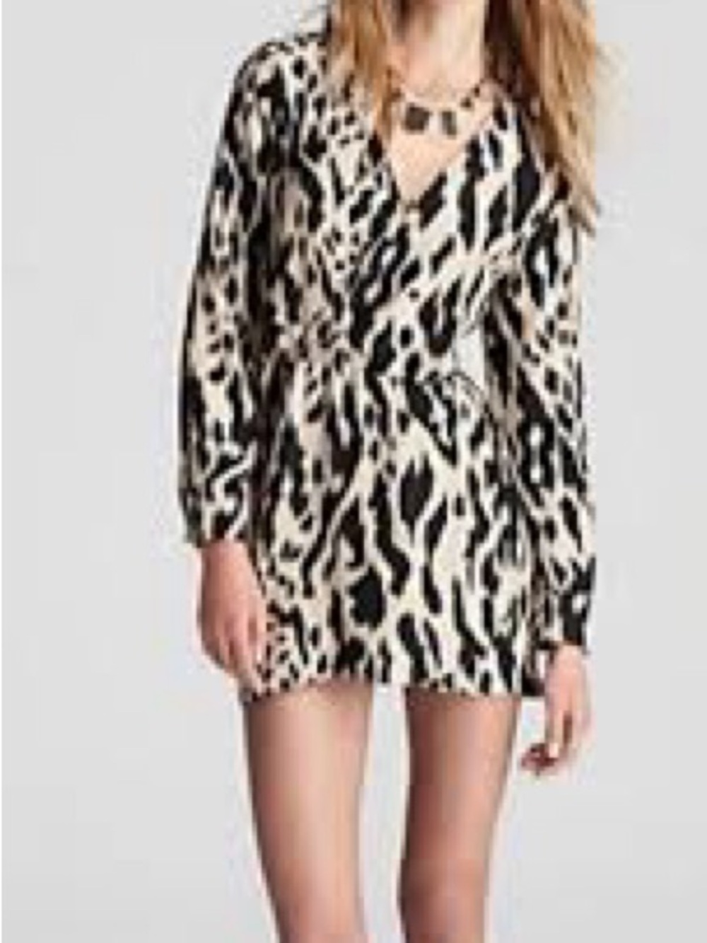 Parker 100% Silk Leopard Print Long-Sleeve Mini Dress faux wrap